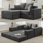 L-Shaped Cloud Modular Sectional Sofa with Reversible Chaise