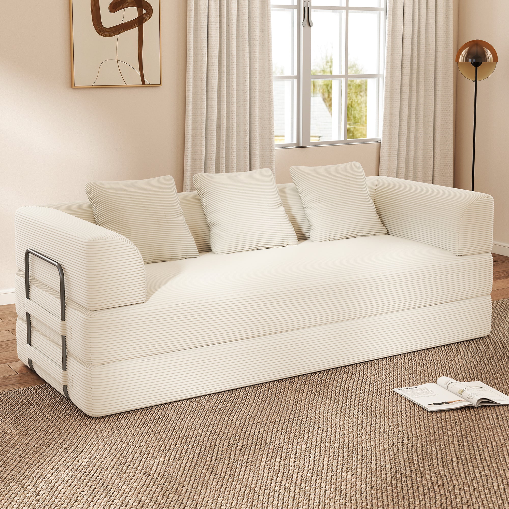 89" Convertible Sofa Bed 4-in-1