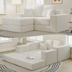 L-Shaped Cloud Modular Sectional Sofa with Reversible Chaise