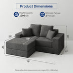 L-Shaped Cloud Modular Sectional Sofa with Reversible Chaise
