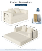 70" Convertible Floor Sofa Bed 4-in-1