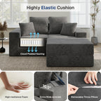 L-Shaped Cloud Modular Sectional Sofa with Reversible Chaise