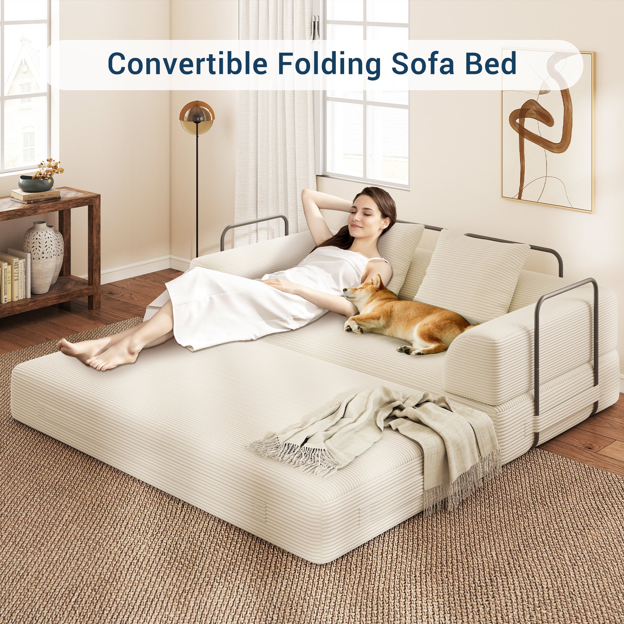 70" Convertible Floor Sofa Bed 4-in-1