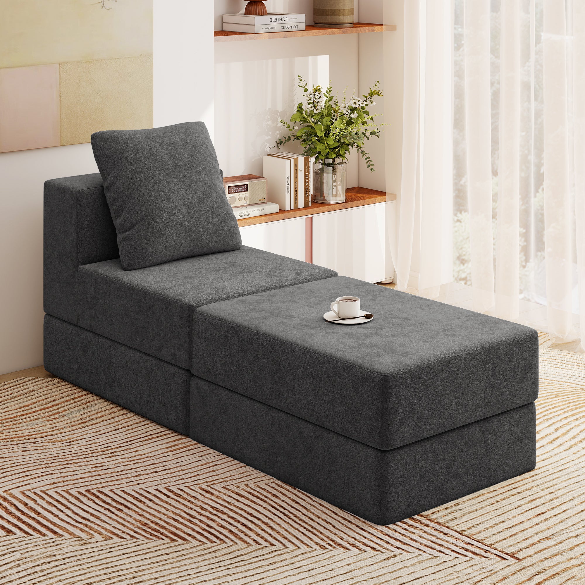 Modular Sectional Couch with 1 Ottoman