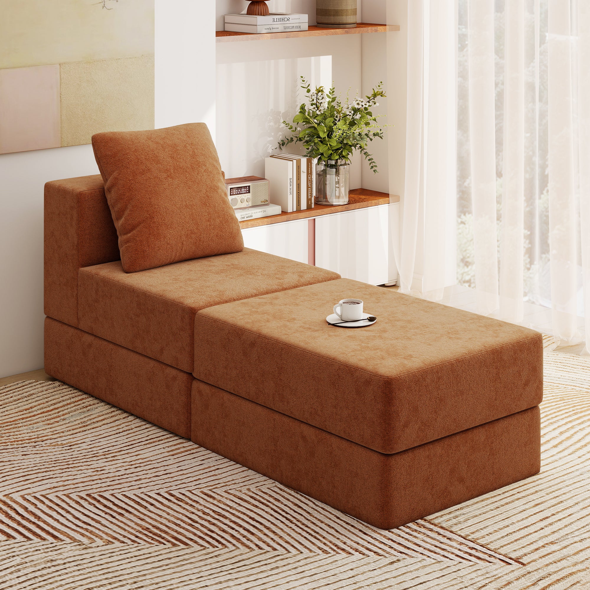 Modular Sectional Couch with 1 Ottoman