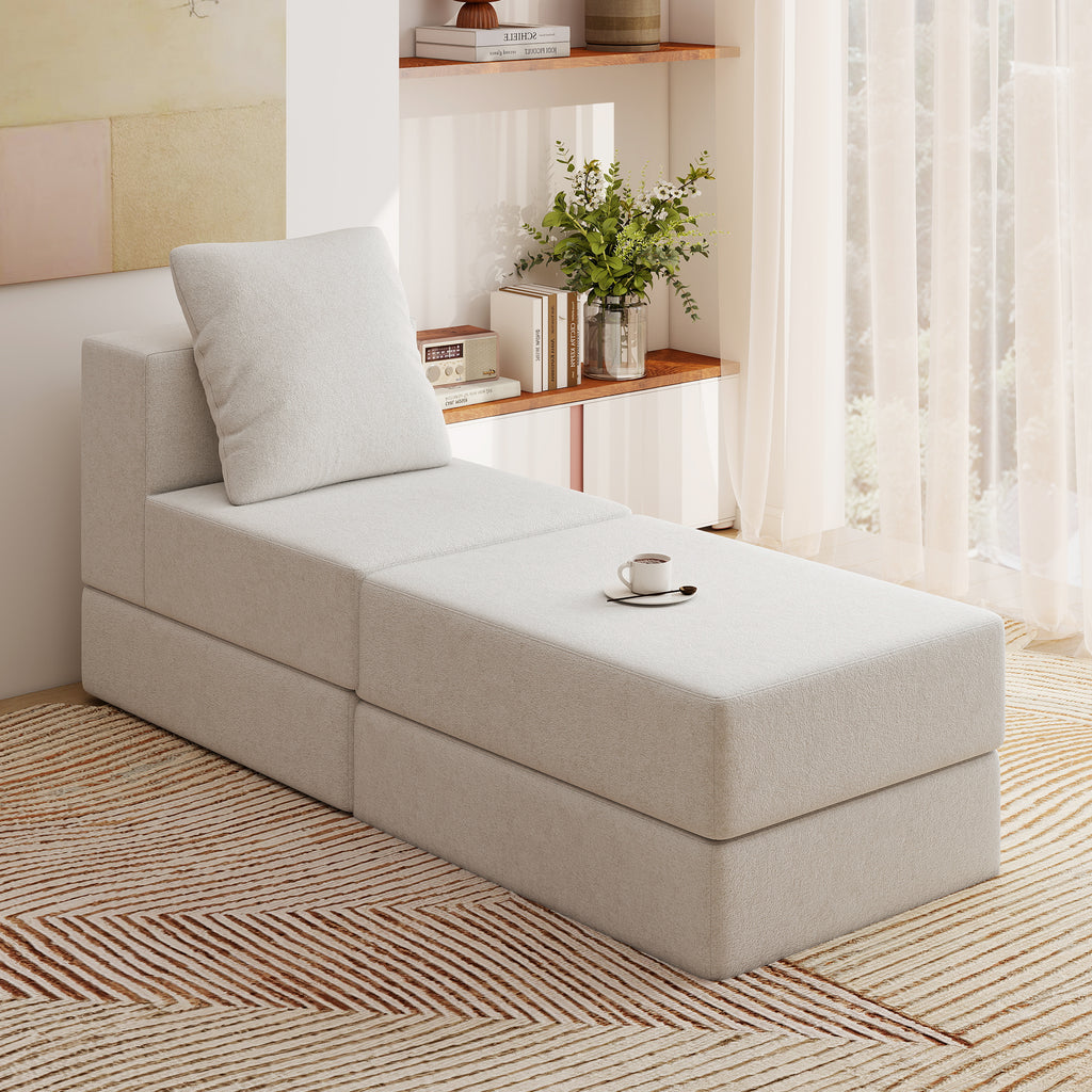 Modular Sectional Couch with 1 Ottoman