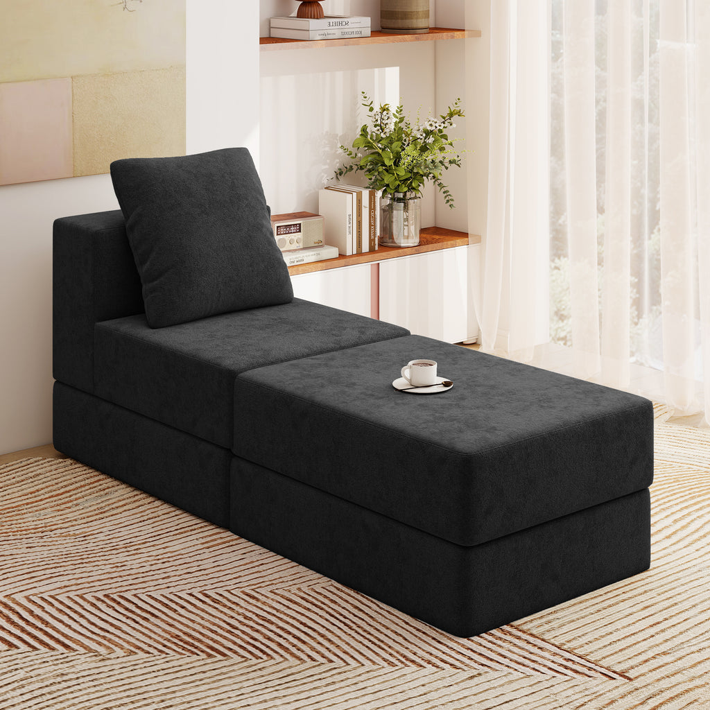 Modular Sectional Couch with 1 Ottoman