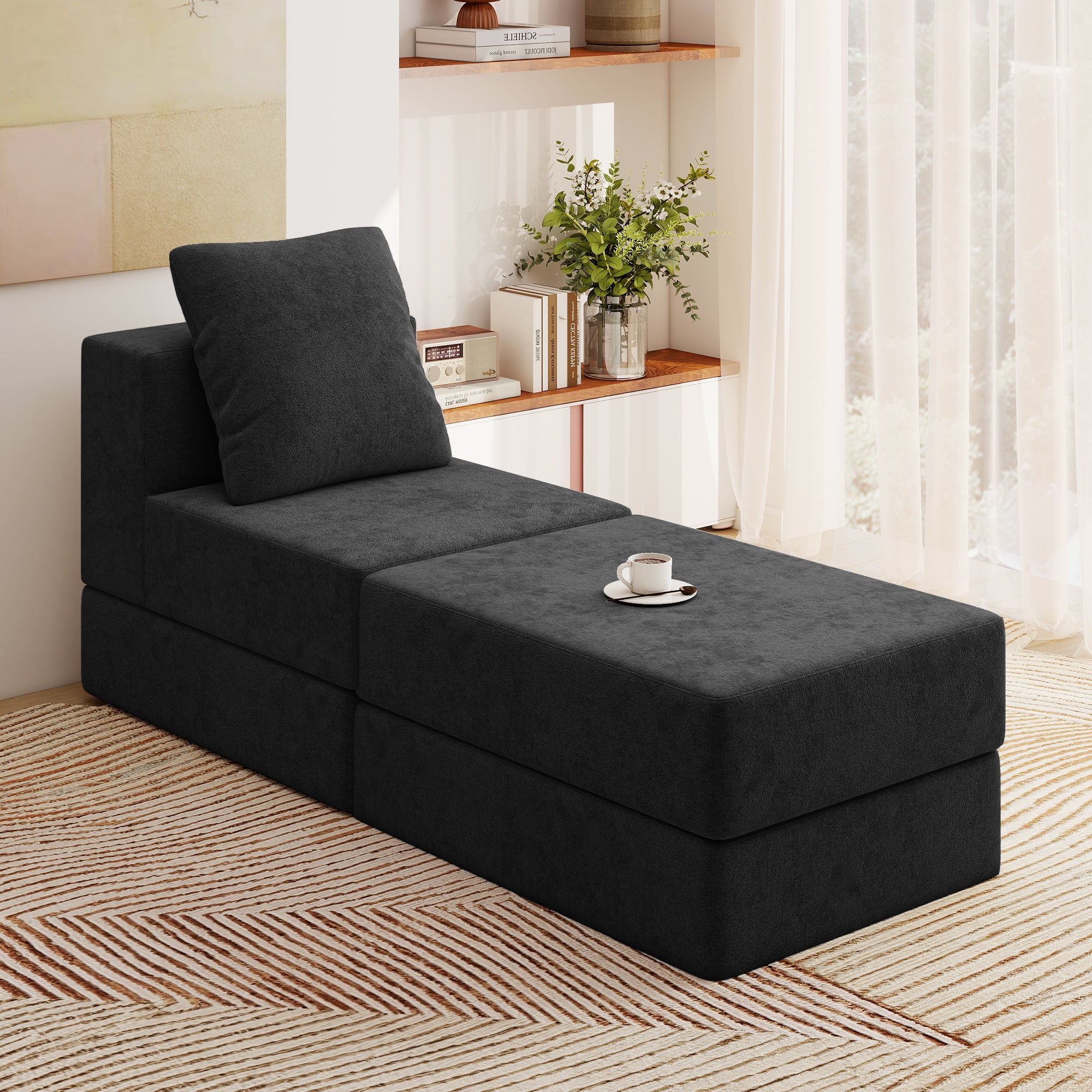 Modular Sectional Couch with 1 Ottoman