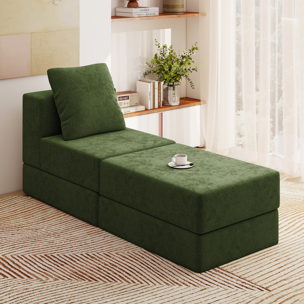 Modular Sectional Couch with 1 Ottoman