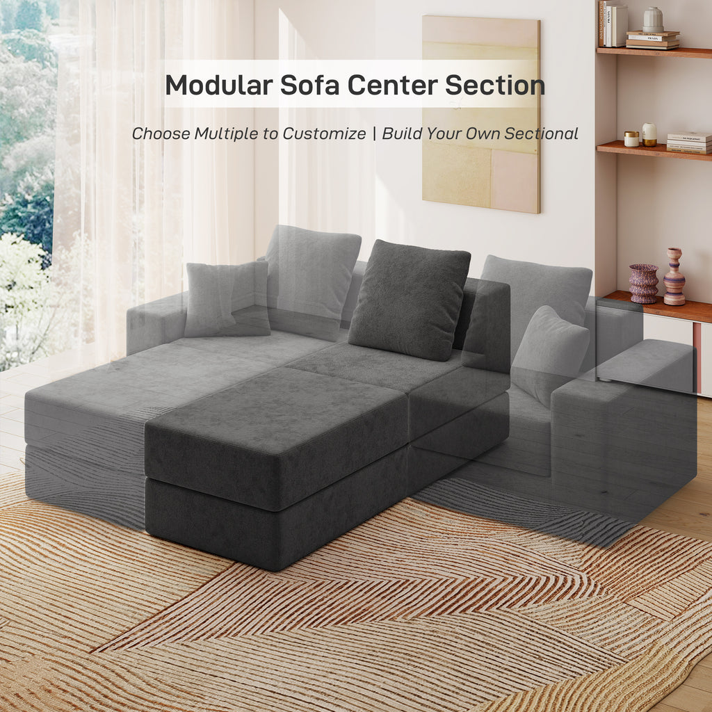 Modular Sectional Couch with 1 Ottoman