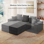 Modular Sectional Couch with 1 Ottoman