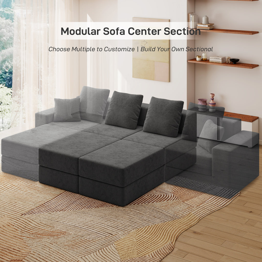 Modular Sectional Couch with 1 Ottoman
