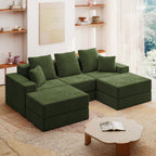 101" U-Shaped Cloud Sectional Sofa with 2 Ottomans