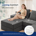 101" U-Shaped Cloud Sectional Sofa with 2 Ottomans