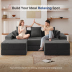 101" U-Shaped Cloud Sectional Sofa with 2 Ottomans