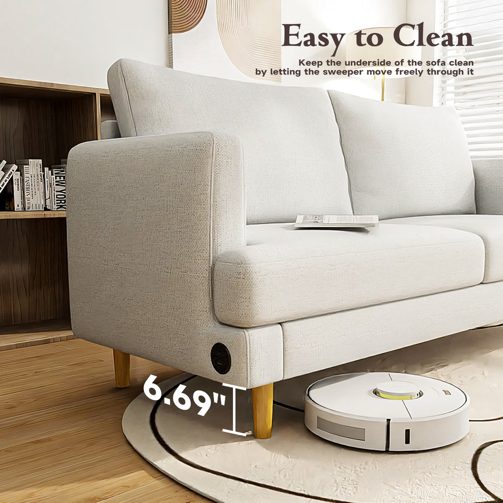 70" Modern Loveseat Sofa with USB Ports