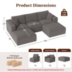 110" U-Shaped Modular Sectional Sleeper Sofa
