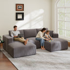 110" U-Shaped Modular Sectional Sleeper Sofa