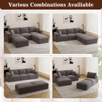 110" U-Shaped Modular Sectional Sleeper Sofa