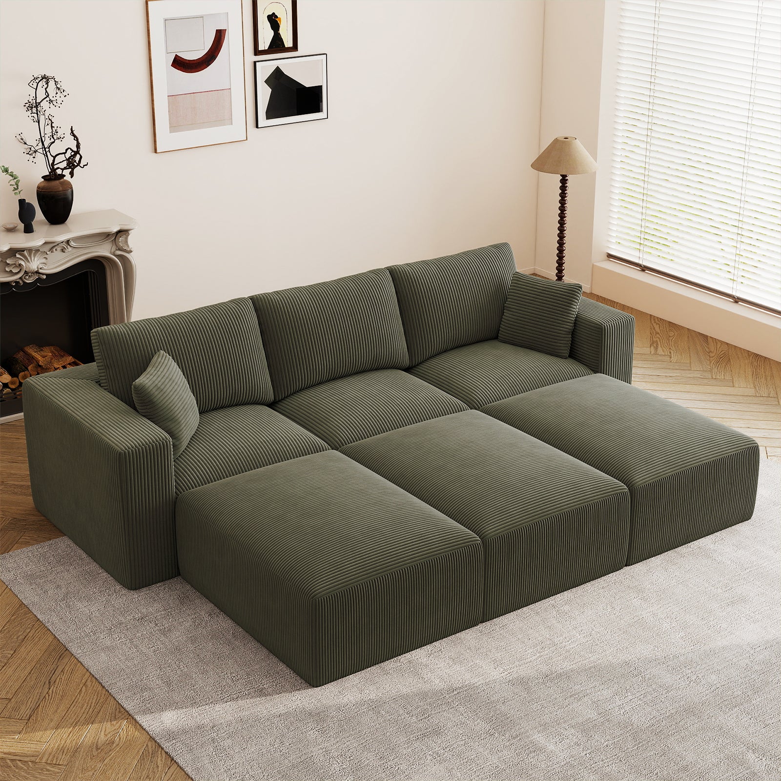 110" Modular Sectional Sofa Bed with Chaise