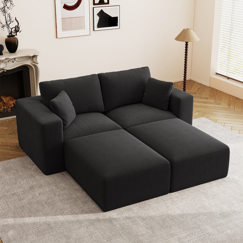 79" Modular Sectional Sofa Bed with Ottoman