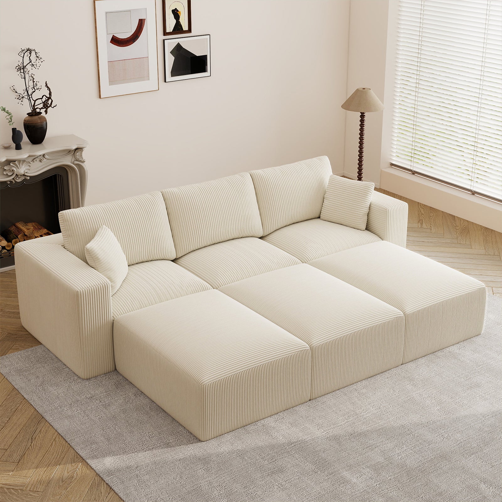 110" Modular Sectional Sofa Bed with Chaise