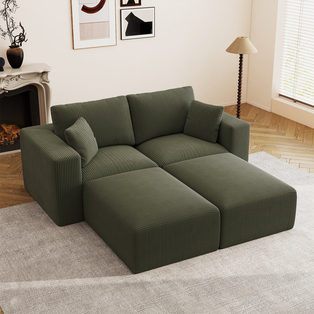 79" Modular Sectional Sofa Bed with Ottoman