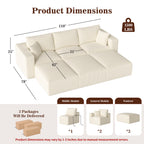 110" Modular Sectional Sofa Bed with Chaise