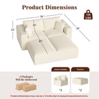 79" Modular Sectional Sofa Bed with Ottoman