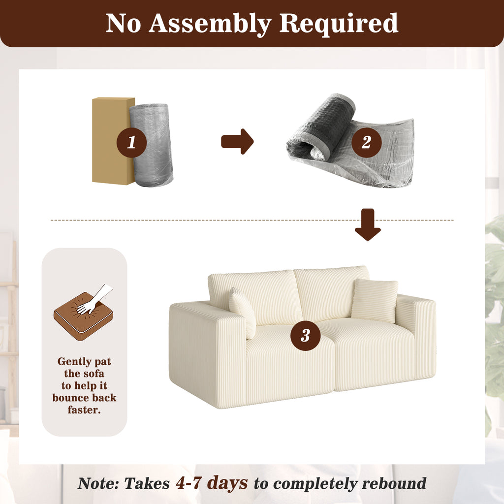 79" Modular Loveseat Couch