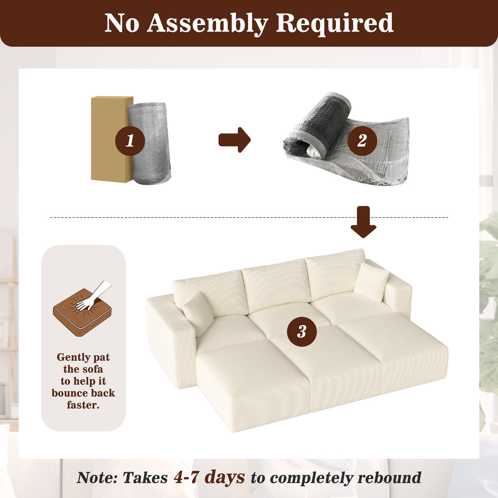 110" Modular Sectional Sofa Bed with Chaise