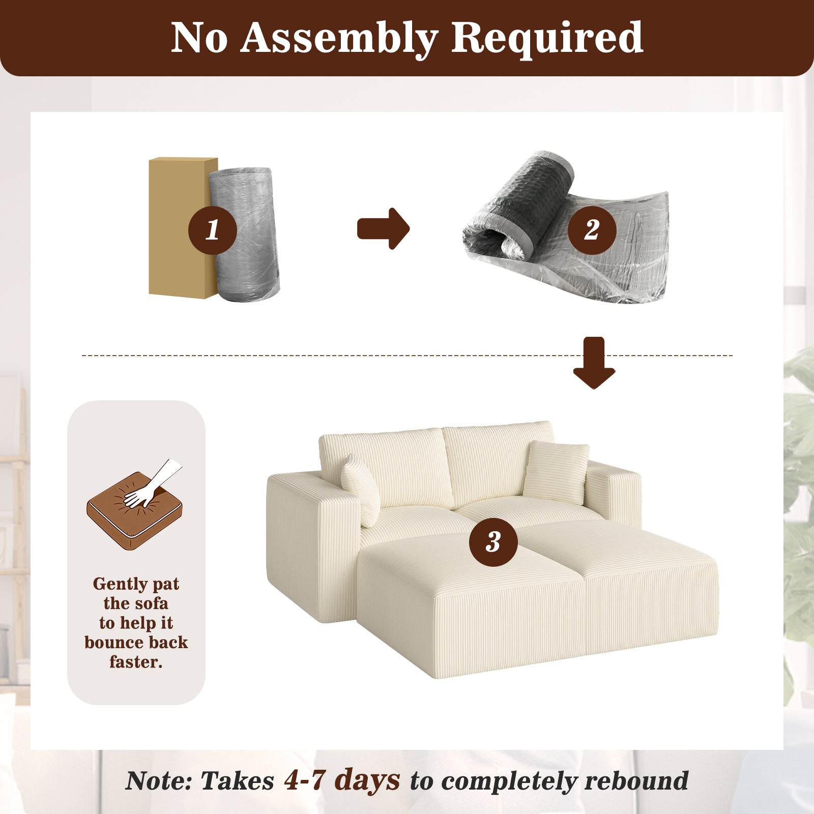 79" Modular Sectional Sofa Bed with Ottoman