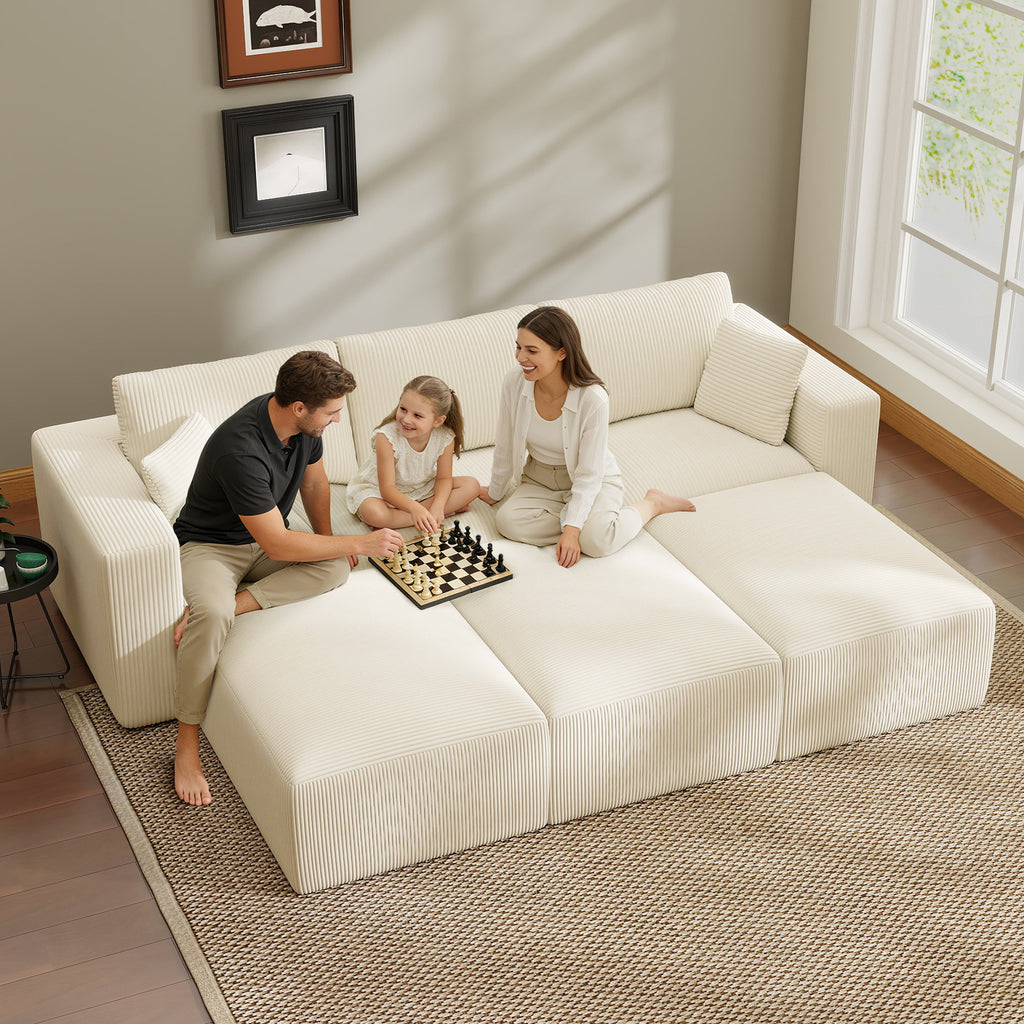 110" Modular Sectional Sofa Bed with Chaise