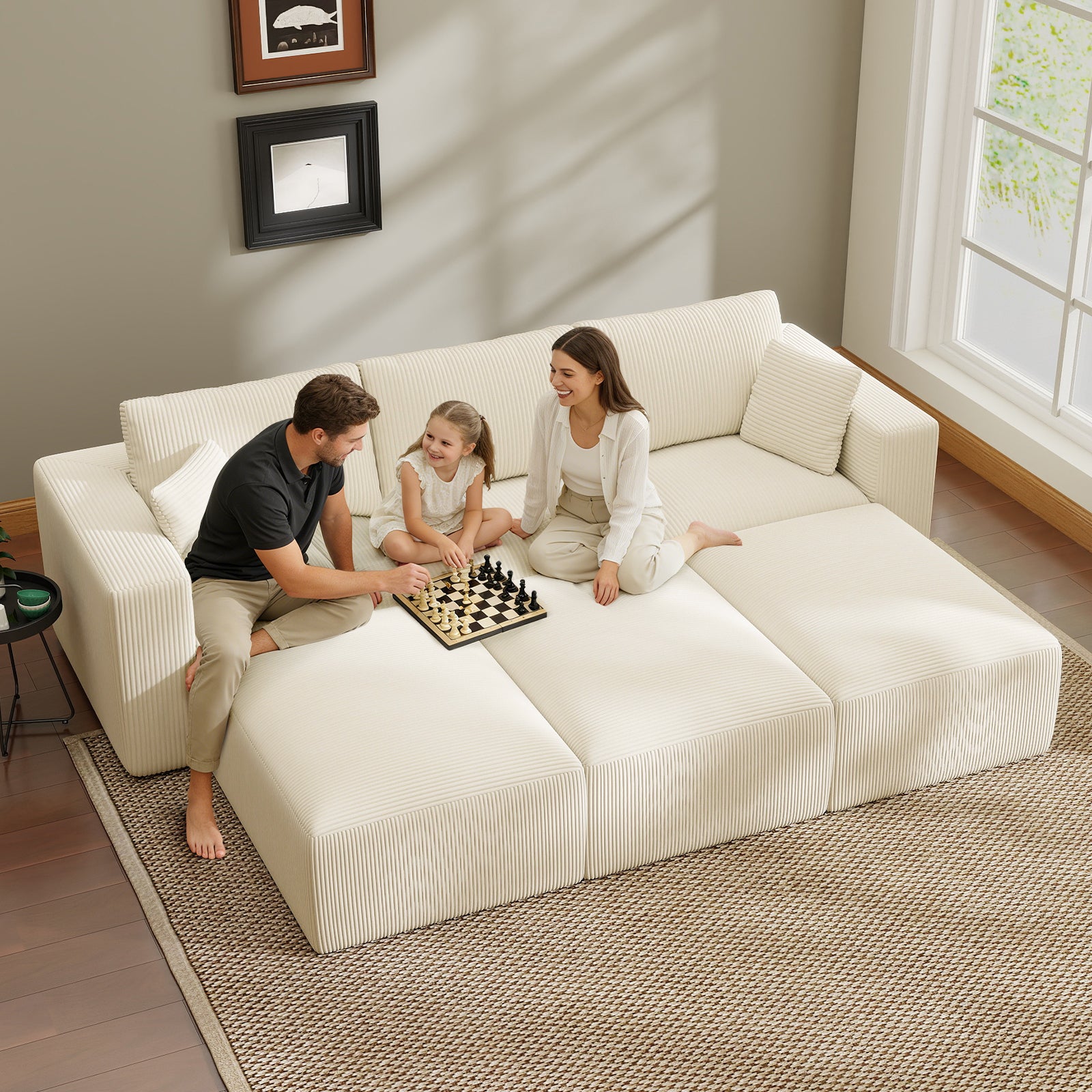 110" Modular Sectional Sofa Bed with Chaise
