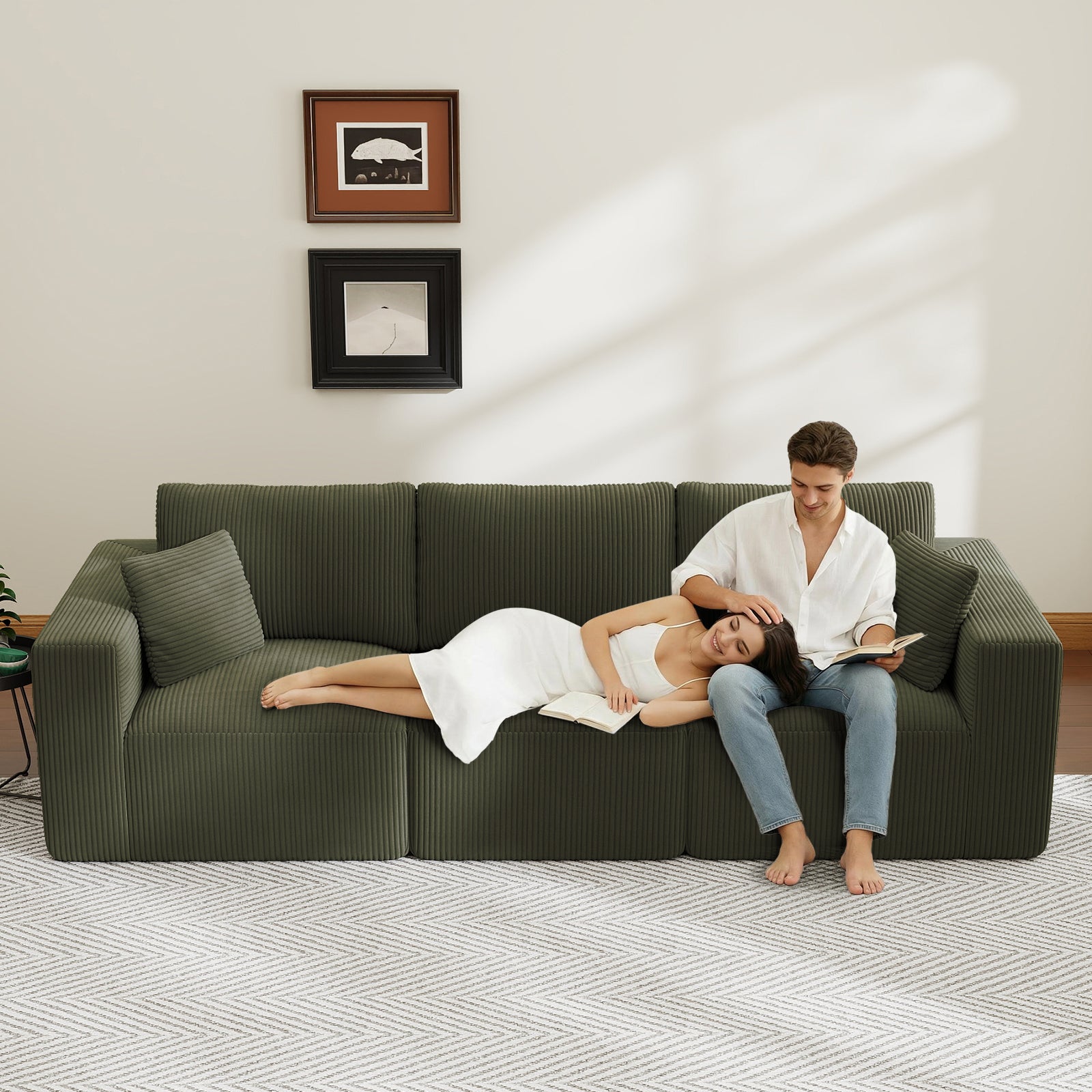 110" 3-Seater Modular Sectional Sofa