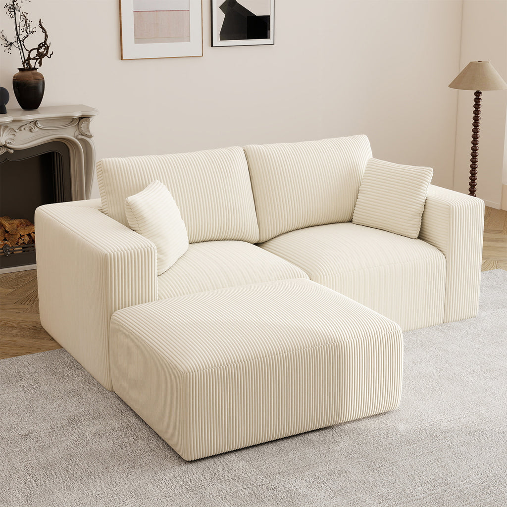 79" L-Shaped Modular Sectional Sofa with Ottoman & Chaise