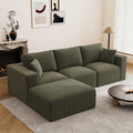 110" L-Shaped Modular Sectional Sofa with Ottoman