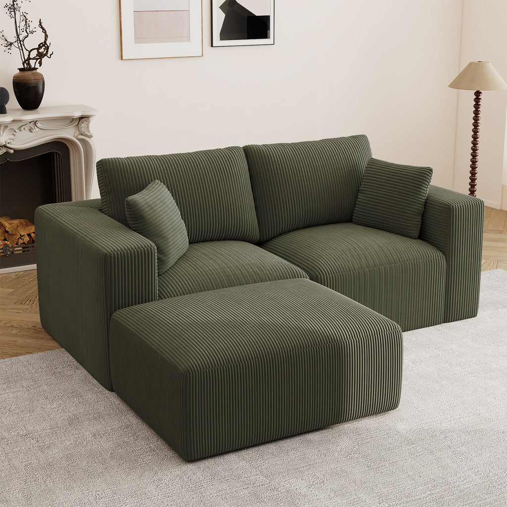 79" L-Shaped Modular Sectional Sofa with Ottoman & Chaise