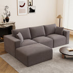 110" L-Shaped Modular Sectional Sofa with Ottoman