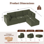 110" L-Shaped Modular Sectional Sofa with Ottoman