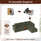 110" L-Shaped Modular Sectional Sofa with Ottoman