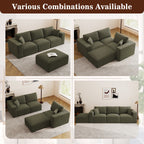 110" L-Shaped Modular Sectional Sofa with Ottoman